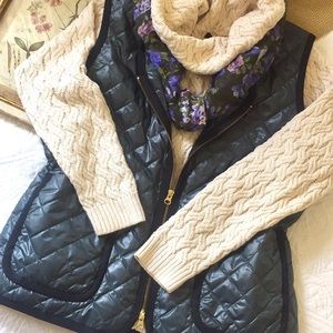 J. Crew Quilted Vneck Light Puffer Vest